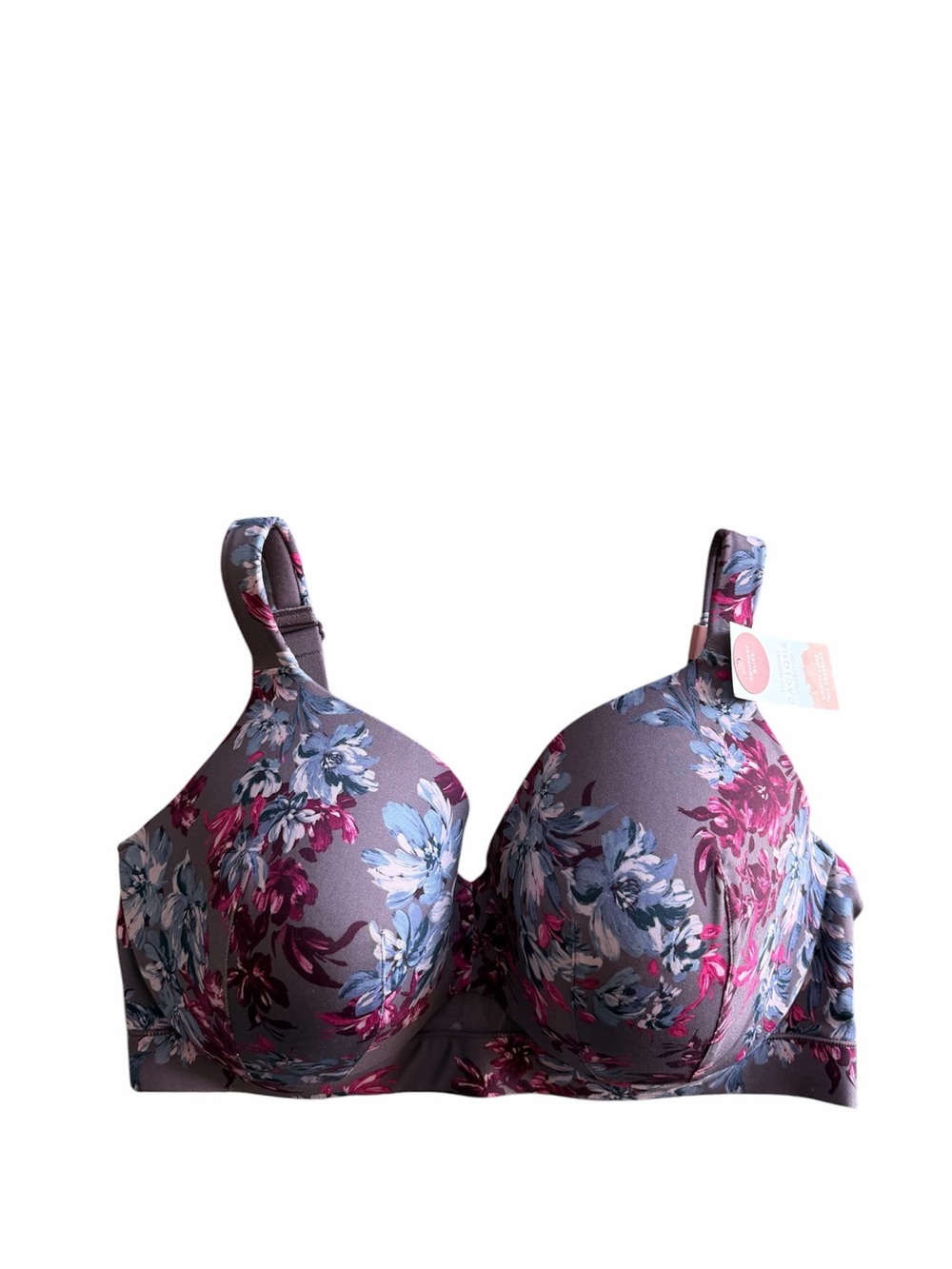 Cacique Comfort Bliss Lightly Lined Full Coverage Bra 38DDD Purple/FLORAL
